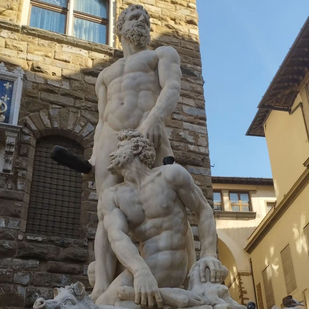 Marble sculpture of Hercules and Cacus